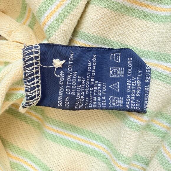 Tommy Hilfiger Short Sleeve Yellow with Green Stripes Pullover Polo XL Golf - Picture 4 of 7